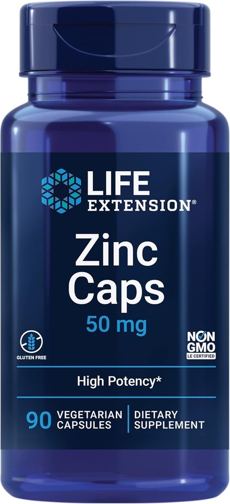 Extensión de vida Lysine 620mg y Zinc 50mg - 100 cápsulas vegetarianas y 90 cápsulas vegetarianas