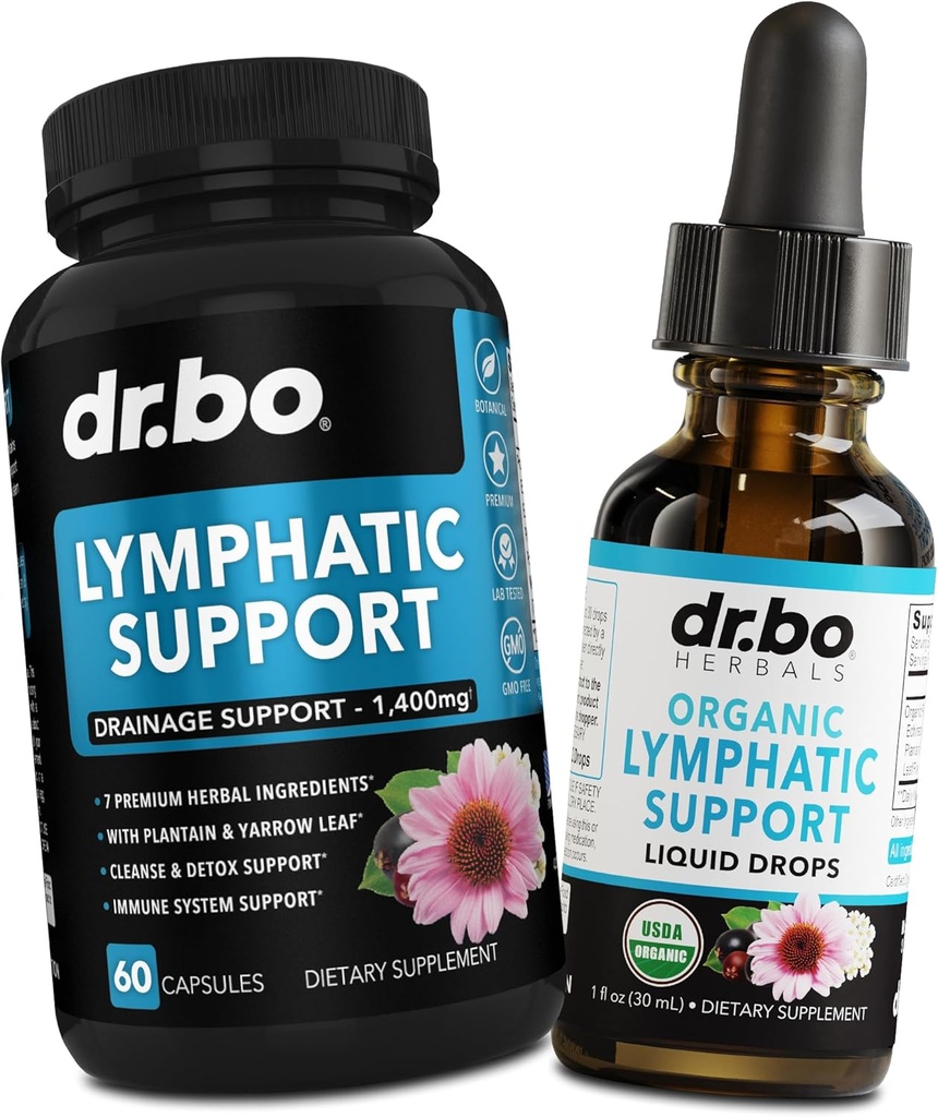 Lymphatic Drainage Suplementos Pills & Drops - Soporte linfático orgánico gotas líquidos limpieza, Lymph System Support Suplemento para los nudos Legs " Neck - Lymph Node Detox Cleanse System Drainage