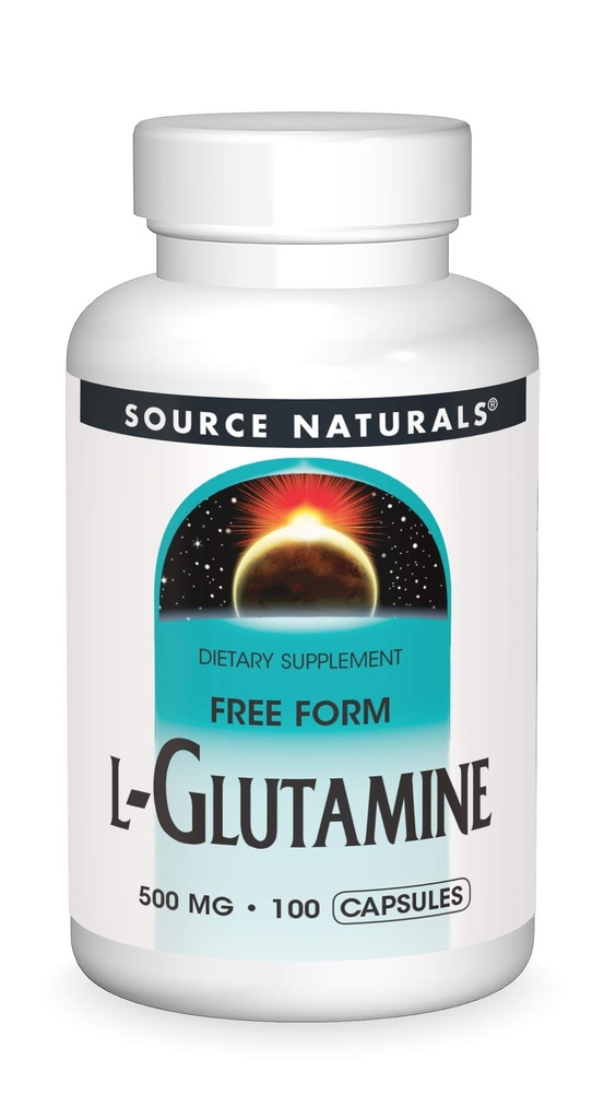 Fuente Naturales L-Glutamina - Forma libre Aminoácidos que soporta la energía metabólica - 100 cápsulas