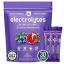 Keppi Electrolytes Paquetes de Polvo – Blueberry Pomegranate 30 Servings – No Sugar Hydration Suplemento con Potasio, Magnesio, Sodium – Keto, Vegan, Fasting-Friendly, Zero Calorie Hydration Packets