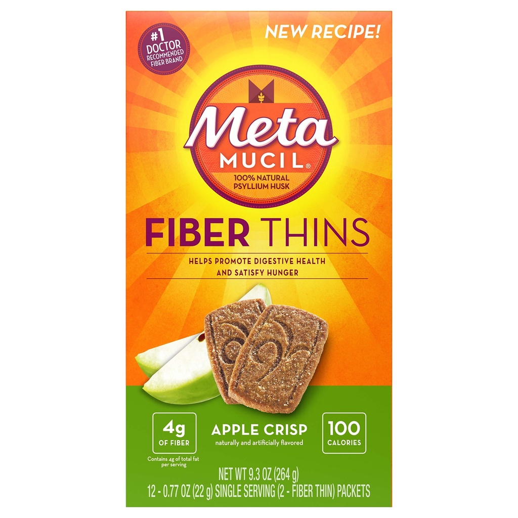 Metamucil Meta Multigrain Fiber Wafers by Meta Apple Crisp 24 count (Pack of 3) (OLD)