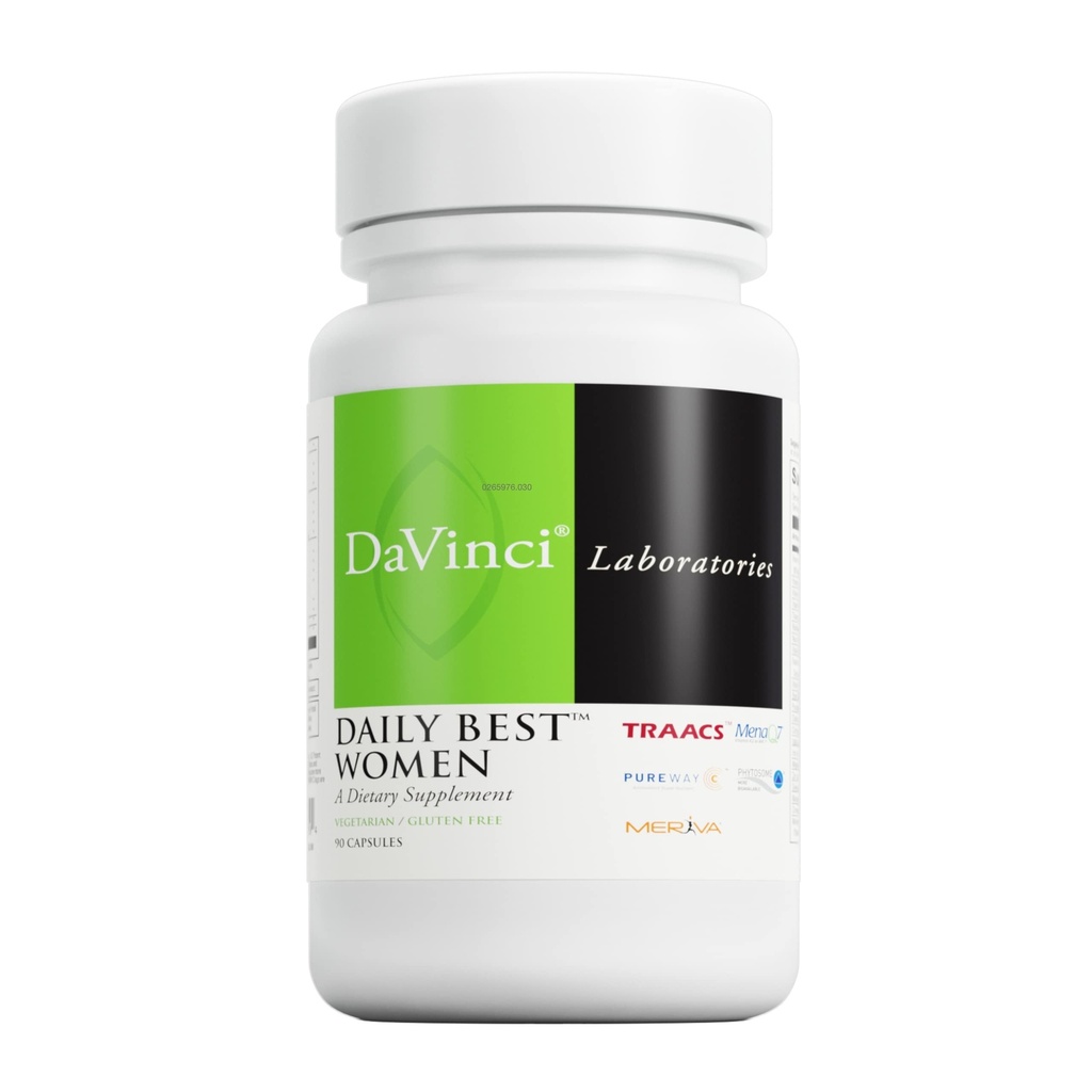 Laboratorios DAVINCI - Buenas Mujeres - Suplemento dietético con vitamina B6, vitamina B12 Vitamina C, vitamina K2, y más - Vegetariano, libre de gluten - 90 cápsulas