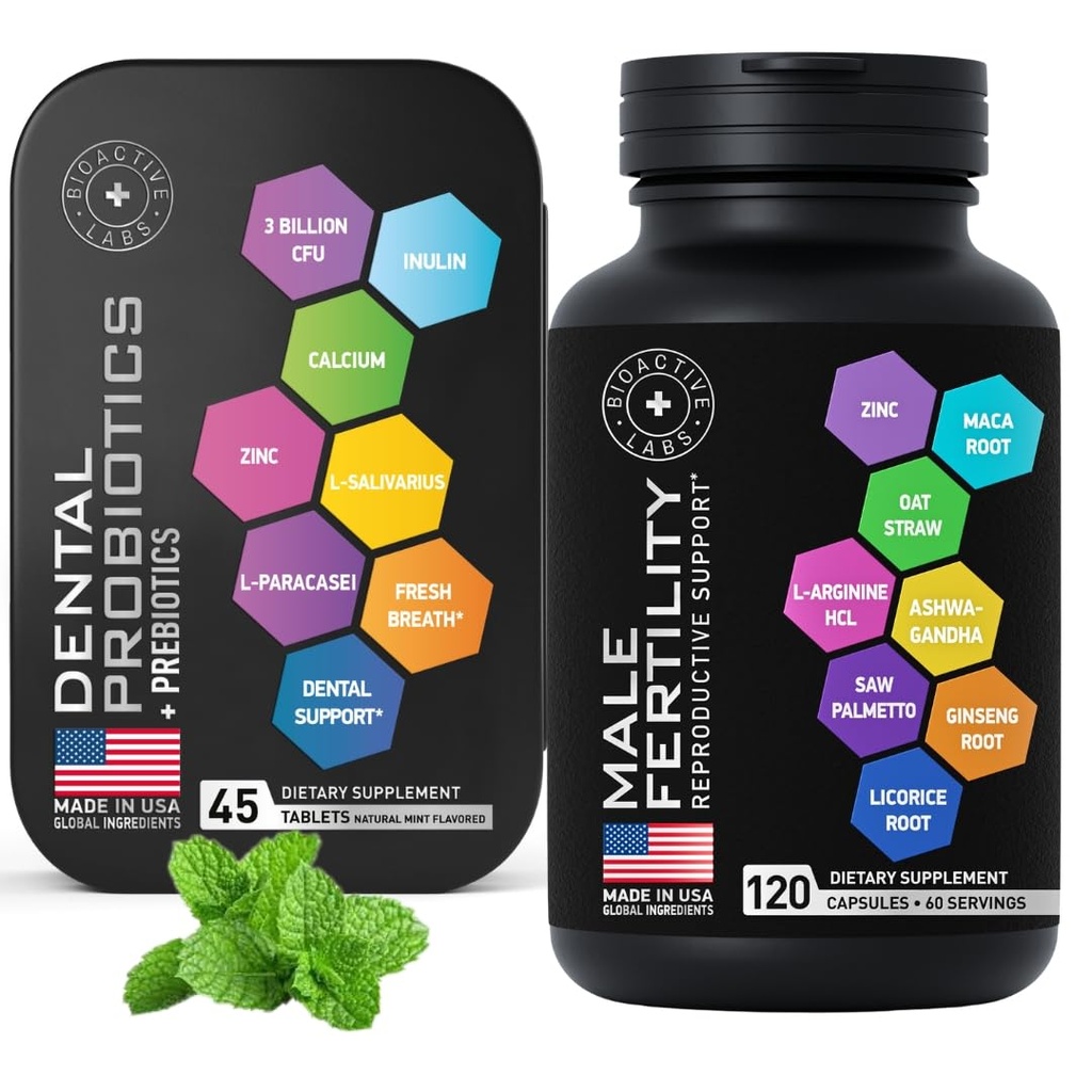 Fertilidad Suplementos para Hombres y Probióticos Dentales en Pequeños Male Bundle