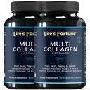Multi Collagen Peptides Tipos I, II, III, V & X Hidrolyzed Protein Capsules – Grass-Fed, Blend with Digestive Enzyme – for Skin, Hair, Nails, Joints & Gut Health, Unflavored (60 Conde (Pack of 2))