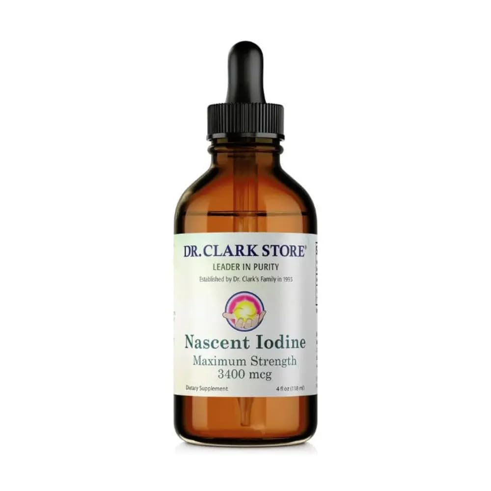 Dr. Clark Store White Iodine (Nascent Iodine) – 4 Fl Oz, soporta la salud tiroidea &amp; sistema inmunológico