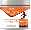 Life Extension Wellness Code® Muscle Strength & Restore Fórmula, Vitamina D3, ß-Hydroxy-ß-Methylbutyrate Monohydrate (HMB), Muscle Health, Gluten Free, Non-GMO, 94.2 g