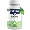 Freedavite Tiny Tablet - Multivitamina moderada para hombres y mujeres - Pura vitamina A, C, D, E, B1, B2, B6, B12, Biotina, Calcio, Zinc, Hierro, Magnesio, Manganese, Cobre, Selenium, Iodine - 250 Conde