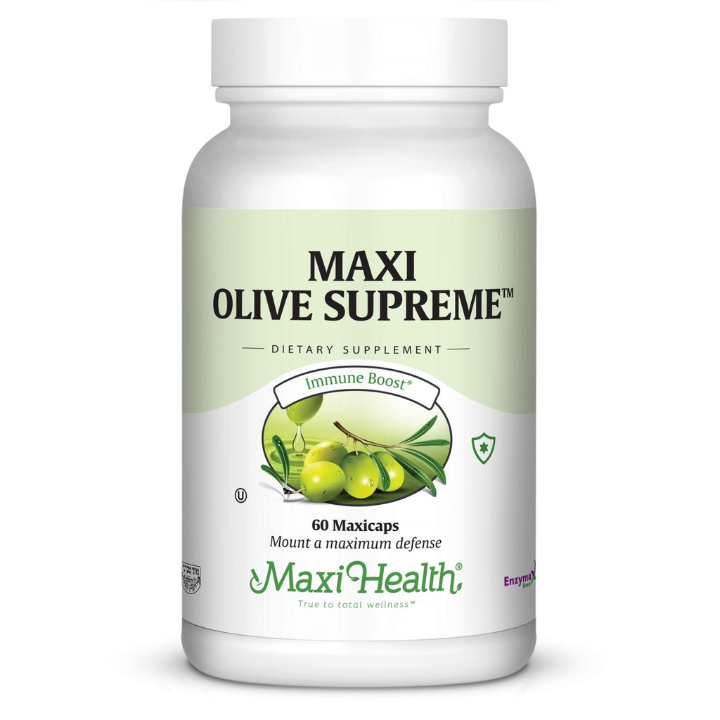 Maxi Health Olive Supreme - Olive Leaf Extract Suplemento- Immune Booster - 60 cápsulas - Kosher