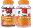 Hierro Lifeable con Vitamina C + Glucose, Gummies Bundle - Gran Tasting, Suplemento de Vitamina, Gluten Gratis, GMO Gratis, Chewable Gummy