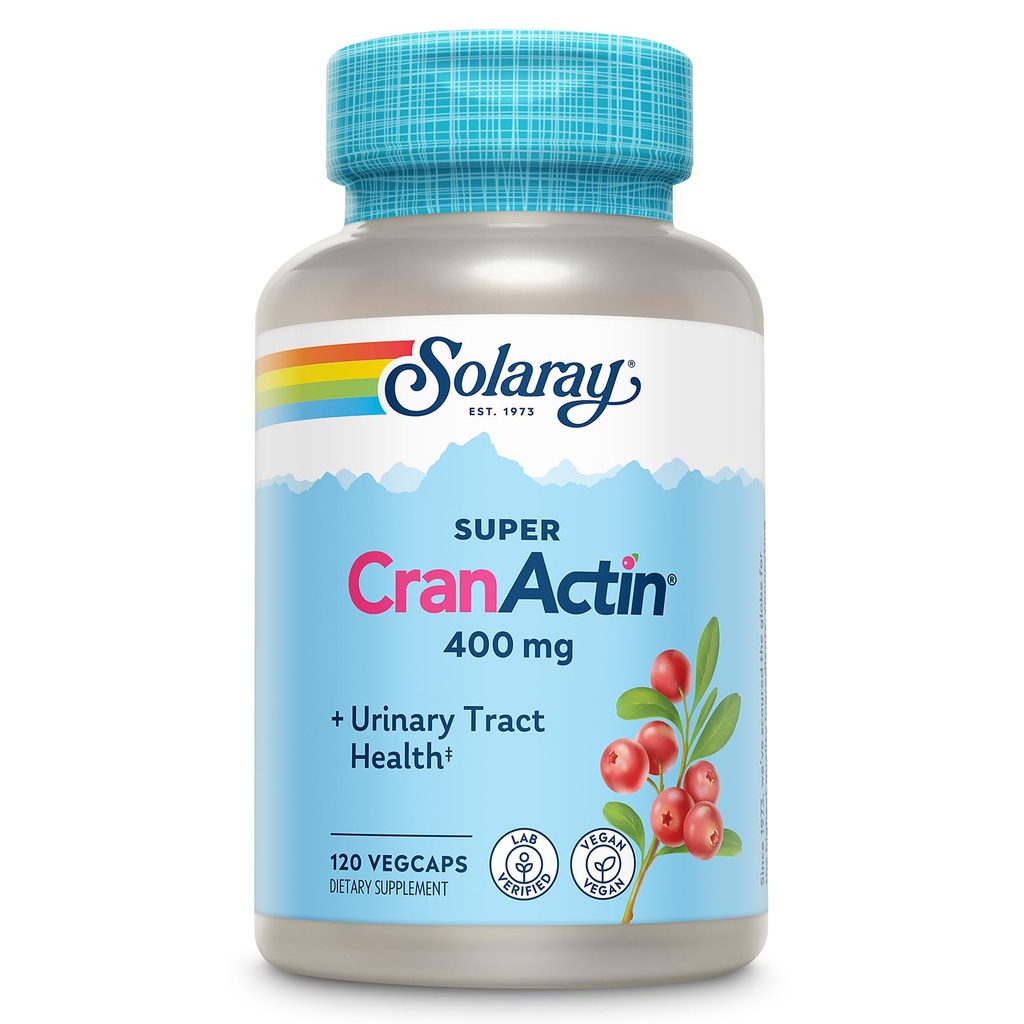 SOLARAY Super CranActin Cranberry Extract 400mg Healthy Urinary Tract Support with Added Vitamins