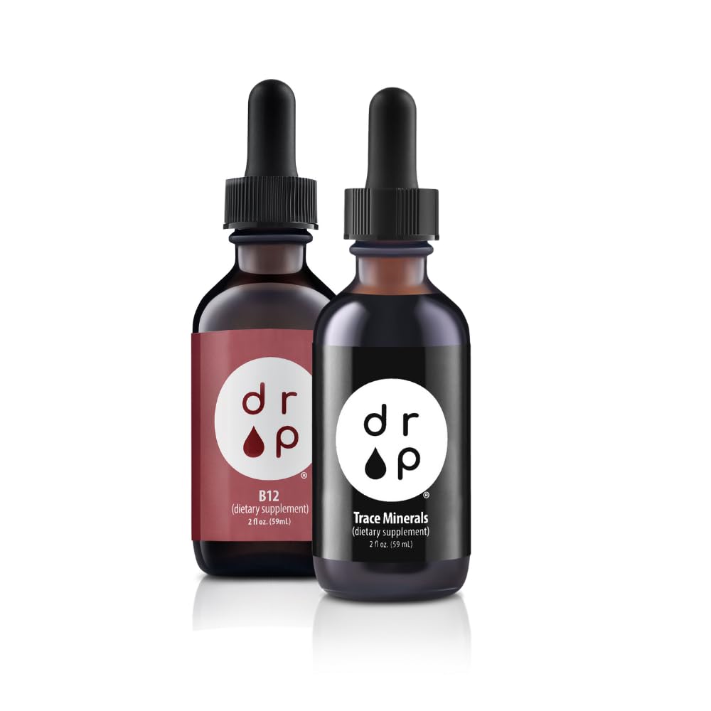 Suplementos de gota Minerales de rastro orgánicos Gotas de electrolito y vitamina B12 2500 mcg 2 oz gotas de líquido