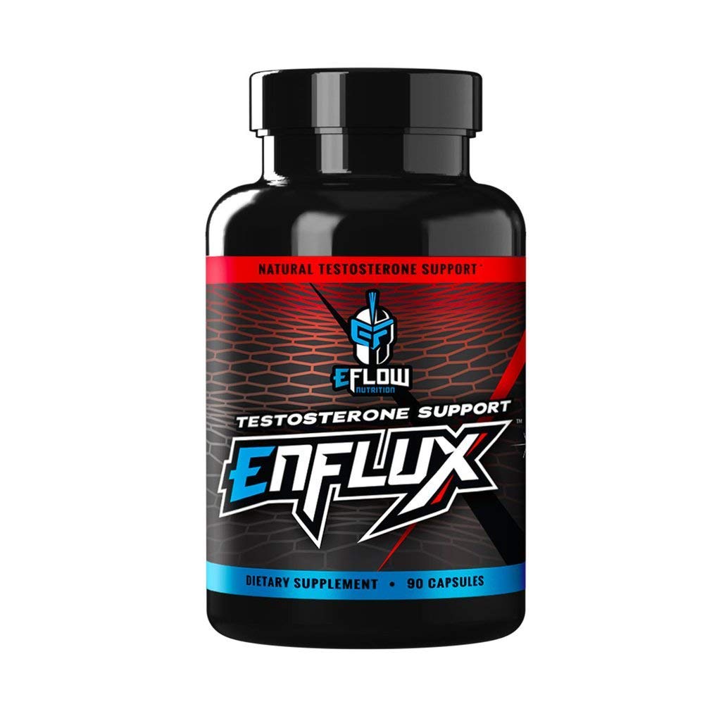 eFlow Nutrition Enflux Natural T Support with KSM-66 Ashwagandha - Supplement to Support Lean Body Mass for Hombre and Women - Fenugreek, DIM, Longjack &amp; AstraGin - 90 Capsules (30 Day Supply)