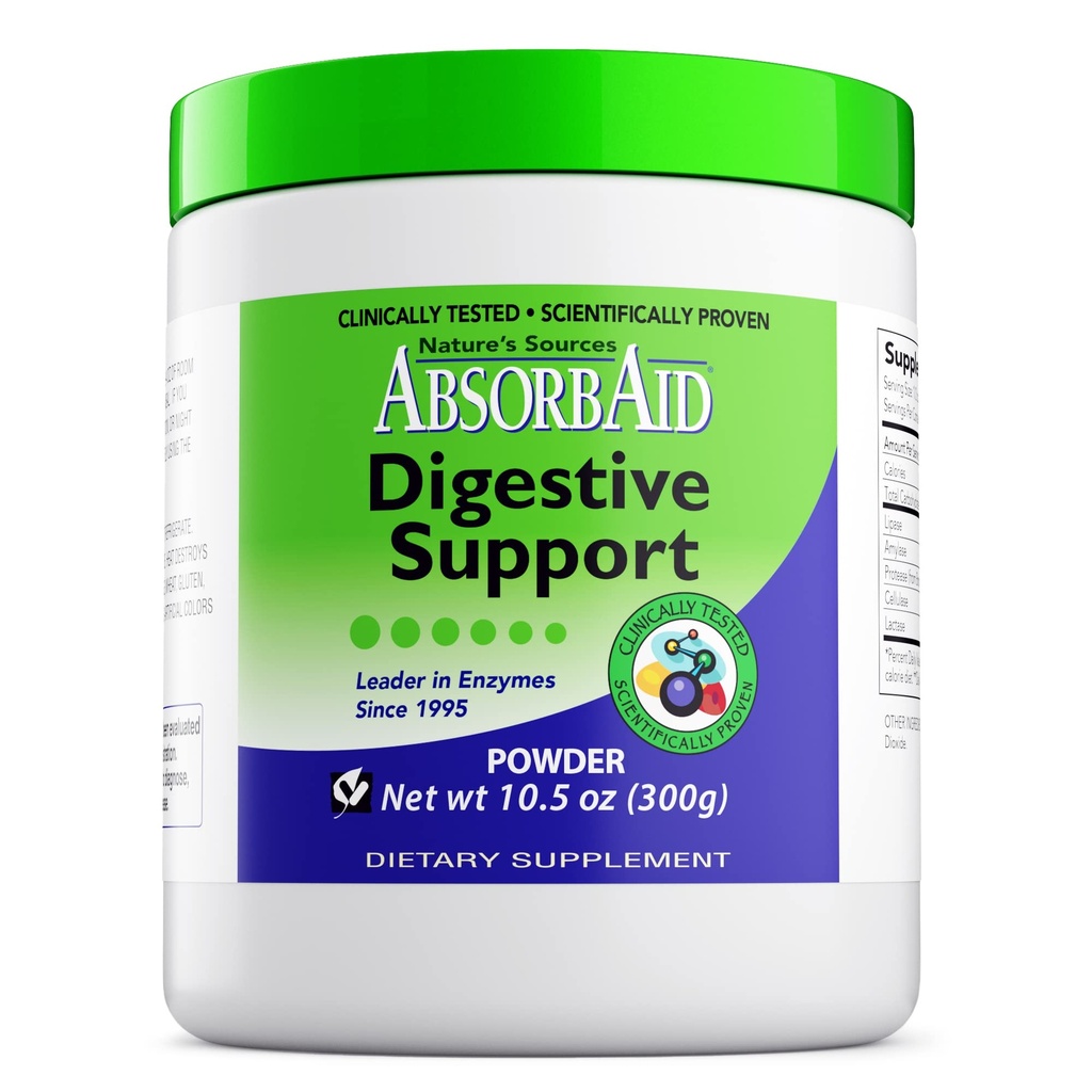 AbsorbAid Digestive Enzymes 300 Grams, Provenido para Aumentar la Absorción Vital Nutrient por hasta 71%