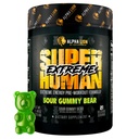 ALPHA LION Superhuman Extreme High Stim Pre Workout Powder, Beta Alanine, L-Taurine " 356mg Tri-Source Caffeine for Sustained Energy, Nitric Oxide " Citrulline for Pump (21 Servings, Sour Gummy Bear)