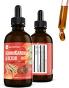 360 Nutrición Ashwagandha " Reishi Root Supplement Drops for Stress Relief, Stamina " Longevity, y Energy Support - Vegan Non-GMO Adaptogenic - 4 fl oz, 60 Servings