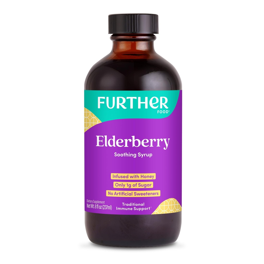 Más Syrup de arándano de alimentos para soporte inmunitario, suplemento de arándano Sambucus, soporte diario del sistema herbal para niños y adultos, sin gluten (8 Fl oz de jarabe de agua salada)