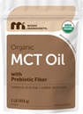 Polvo de aceite de MCT orgánico con fibra prebiótica,1 libras(16 onzas), combustible rápido para el cuerpo y el cerebro, aceite de MCT C8 para el café, sin GMOs, Keto Diet, Vegan