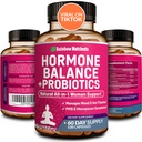 Equilibrio hormonal + Probióticos para Mujeres- Alivio de la menopausia natural, Manejo de pesas, Bloating, Flashes calientes, PMS Silencio Orgánica Maca, Chasteberry, Dong Quai & Black Cohosh