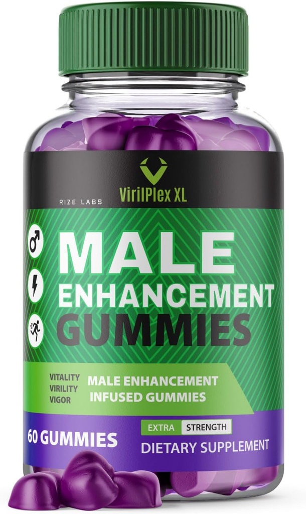VirilPlex XL Male Performance Gummies, Fórmula Premium para la Salud y el Bienestar, VirilPlex XL para Hombres Gummys para ofrecer beneficios de rendimiento de pico, VirilPlexXL Gomitas (60 Gummies)