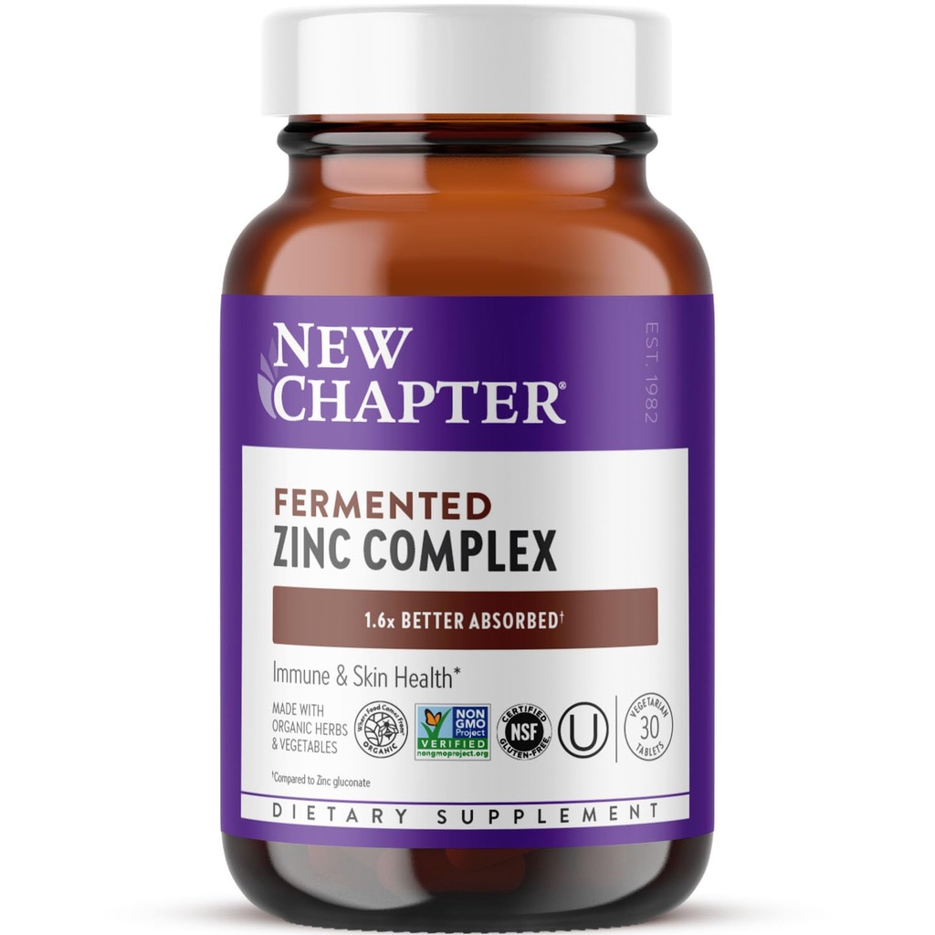 Nuevo capítulo Zinc Suplemento, Complejo de Zinc fermentado, UN diario para soporte inmune + salud de la piel, fórmula de equilibrio mineral rico en cobre, fácil de absorber " Digest, 30 cuenta (1 mes de suministro)