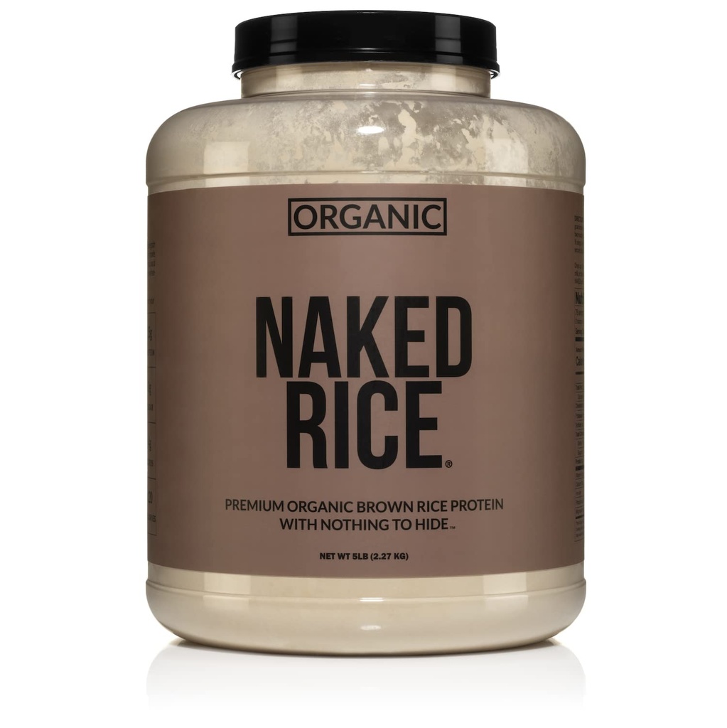 Naked Rice - Organic Brown Rice Protein Powder - Vegan Protein Powder - 5Lb Bulk, GMO Free, Gluten Free &amp; Soy Free. Plant-Based Protein, No Artificial Ingredients - 76 Servings