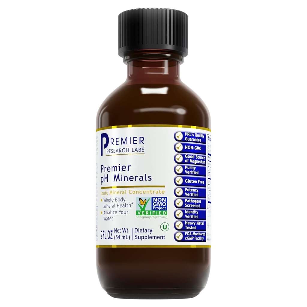 Premier Research Labs Premier pH Minerals - Trace Minerals, Trace Mineral Drops, Minerals for Water, Magnesium Supplement for Distilled Water, Invers Osmosis Water, Liquid Concentrate - 2 fl oz
