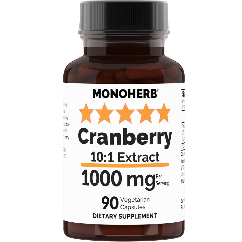 MONOHERB Cranberry Extract 1000 mg - 90 cápsulas vegetarianas
