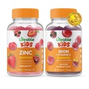 Niños Zinc Lifeable + Hierro &amp; Vitamina C Kids, Gummies Bundle - Gran Tasting, Suplemento de vitaminas, Gluten Gratis, GMO Gratis, Chewable Gummy