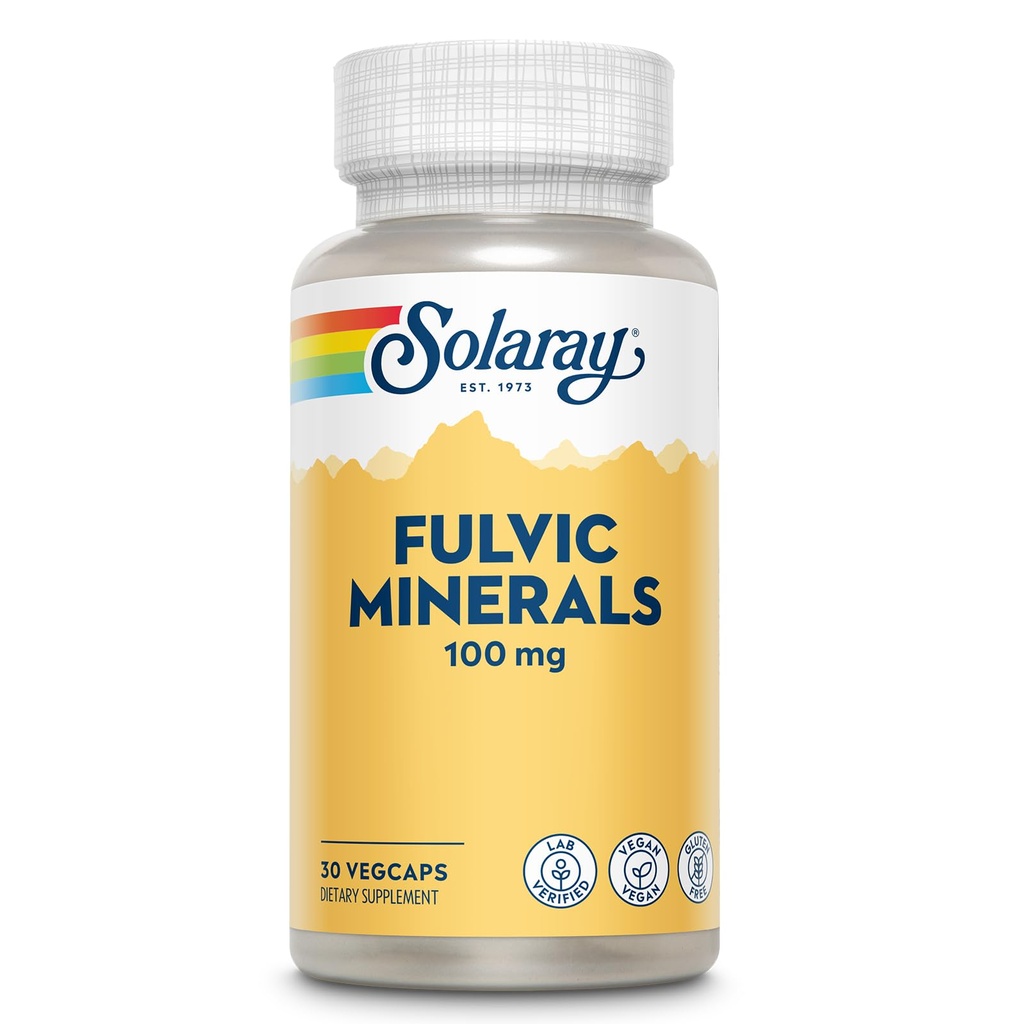 Solaray Fulvic Minerals 100 mg ← Himalayan Shilajit ← Digestión saludable, Skin &amp; Brain Support ← 30 VegCaps