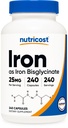 Nutricost Iron Bisglycinate Suplemento (25mg) 240 cápsulas - de Ferrous Bisglycinate Chelate - Non-GMO &amp; Gluten-Free