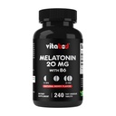 Melatonina Vitabod 20 mg - 240 Tablas de disuelve rápido - Medicamentos libres - Sabor de Berry natural - Vegetariano, No GMO, Conteo libre 240 (Pack of 1) (240 Conde (Pack de 1))