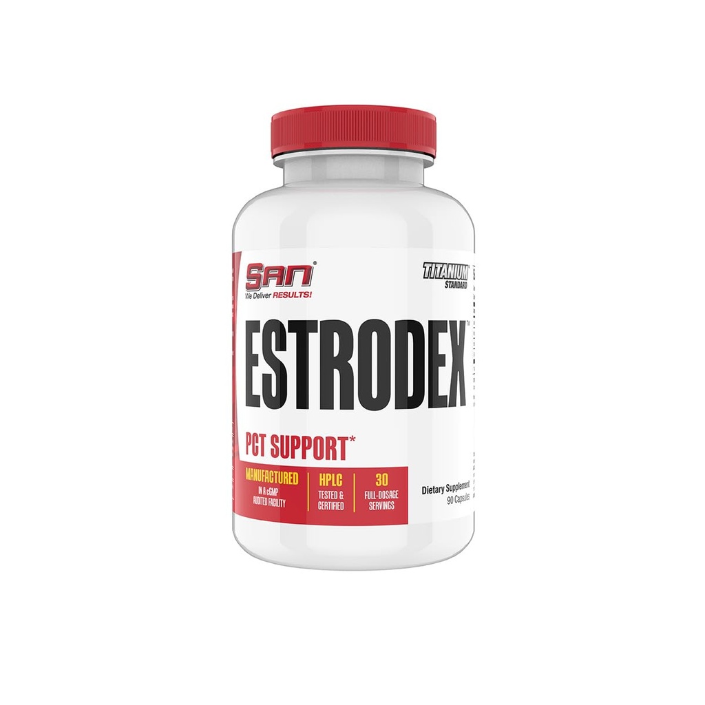 Estrodex de SAN - Bloqueador de Estrógeno &amp; Aromatase Inhibidor - Saldo hormonal masculino &amp; Suplemento de Booster Fitness - Indole-3-Carbinol, Plus CDG & Nettle Root for Mens Health - Gluten-Free - 90 cápsulas.