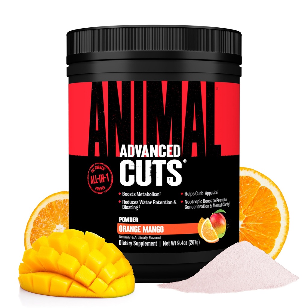Animal Cuts Thermogenic Fat Burner Powder - Pérdida de Peso para Mujeres y Hombres para Metabolismo, Energía, Focus y Nootropic Brain Support con Ketones Appetite Suppressant - Orange Mango Flavor