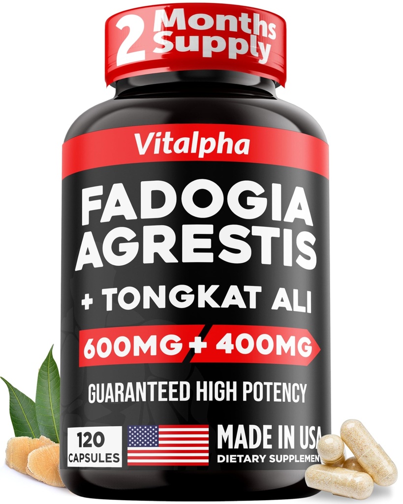Ultra Concentrado 86.000mg Fadogia Agrestis Tongkat Ali Blend – 200:1 Tongkat Ali + 10:1 Fadogia Agrestis + Bioperina - Maximum Strength Blend for Athletic Performance & Muscle Mass - 120 V-Caps