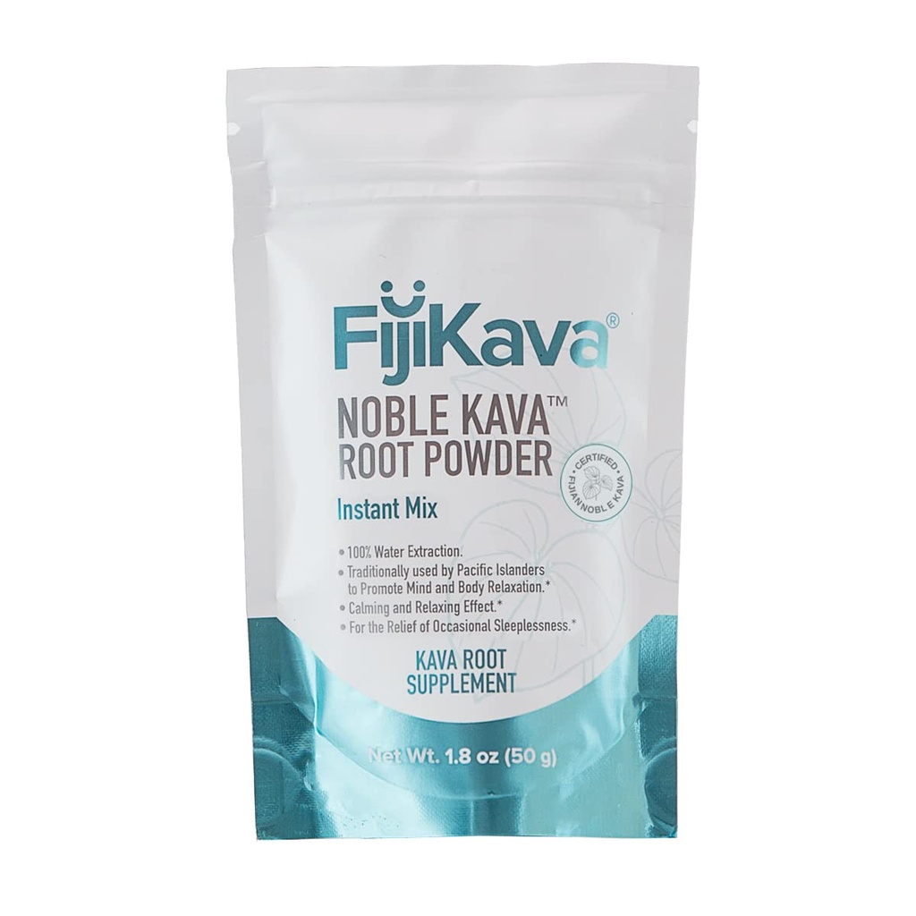 FijiKava Instant Kava Kava Powder 50g – Premium Kava Root Powder con alto contenido de Kavalactone – Ayuda de relajación natural para la calma, alivio de estrés y soporte para el sueño – Fácil a Mix
