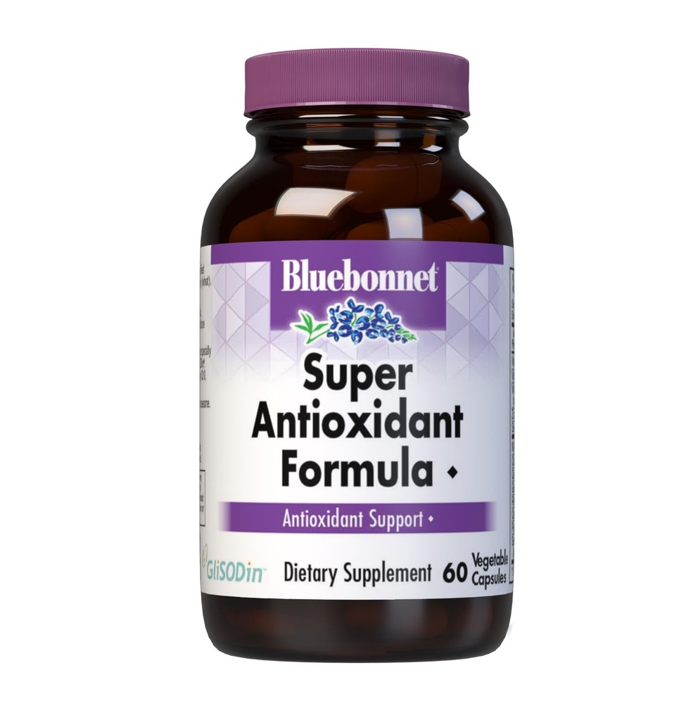 BlueBonnet Super Antioxidante Fórmula Vegetarian Capsules, 60 Cuenta, Blanco