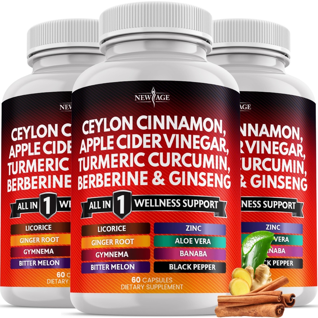 Ceylon Cinnamon, Turmeric, Apple Sider Vinegar, Ginseng, Aloe Vera, Berberine Plus Banaba, Ginger Root - 180 Conde