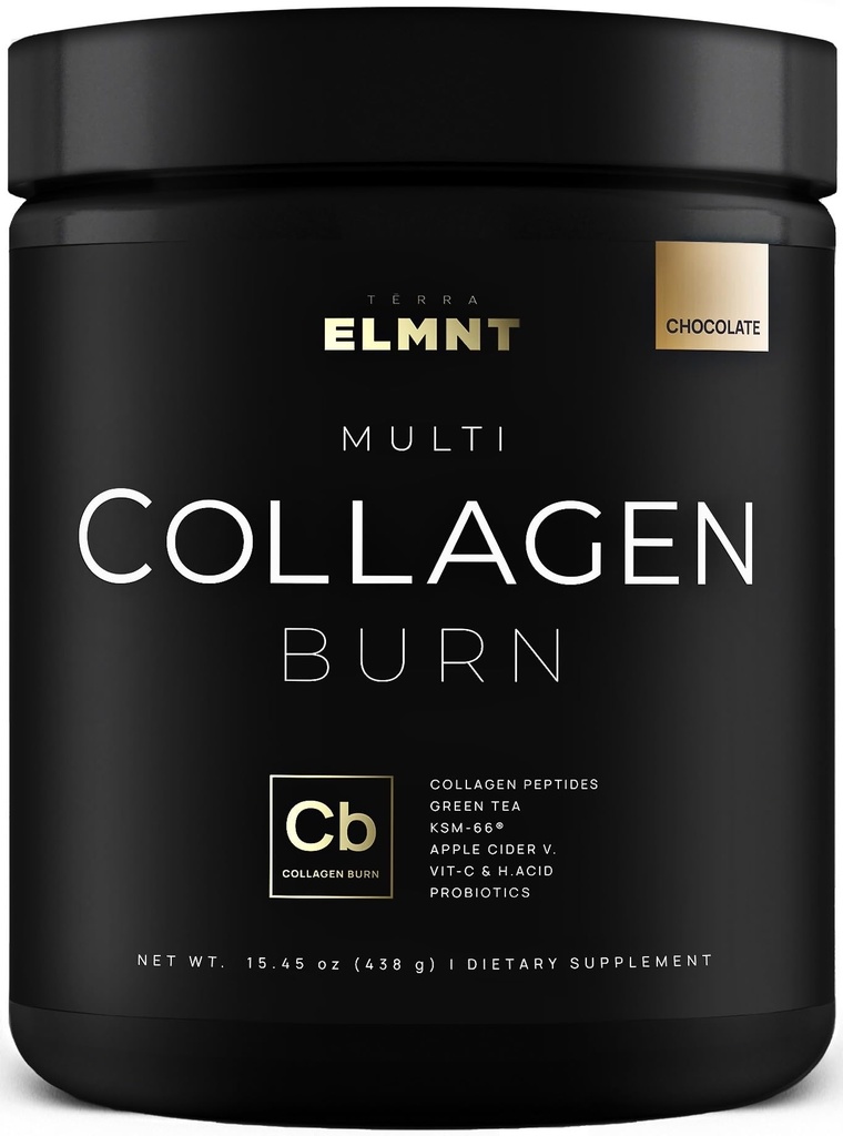 ELMNT Premium Chocolate Collagen for Women Weight Loss &amp; Beauty w. Probiotics, ACV, KSM66, Hyaluronic Acid, Biotin &amp; Patented Multi Collagen Peptides Protein Powder - Colageno Hidrolizado for Women