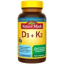 Natural Made Vitamina D3 K2 Suplemento, 5000 UI (125 mcg) Vitamina D para Bone, Dientes, Muscle e Immune Support, 30 D3 y K2 Softgels, 30 Day Supply