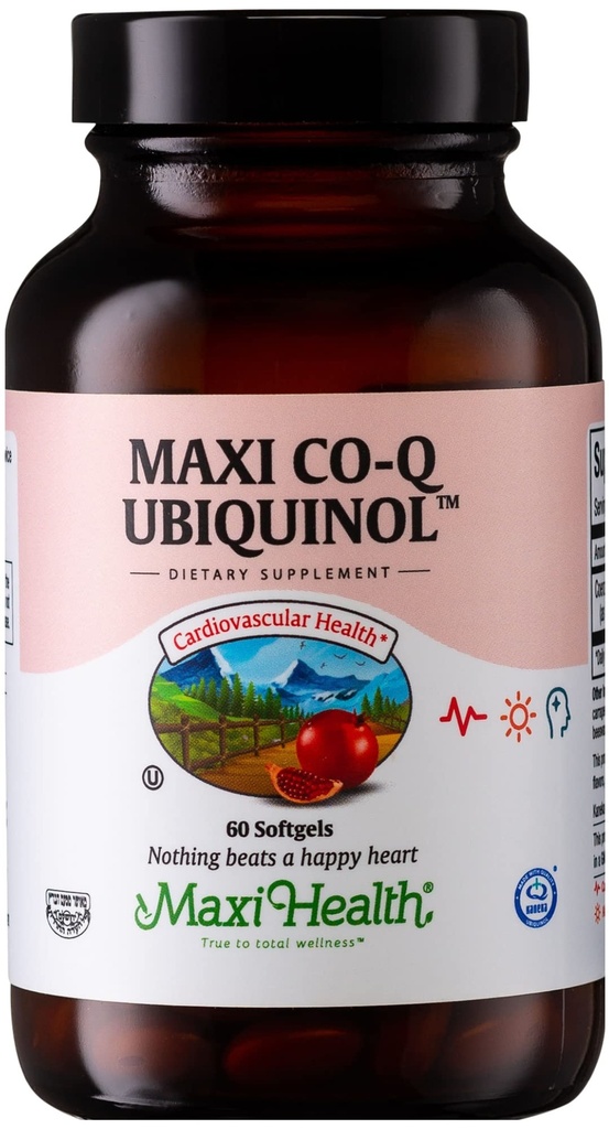 CoQ10 Ubiquinol - CoQ10 100mg Softgels - Kosher Co Q 10 Suplemento para la salud cardiovascular - Absorción superior - Co Q10 Suplemento Ubiquinol 100mg para energía celular - Coenzyme Coq 10 (60 Cuenta)