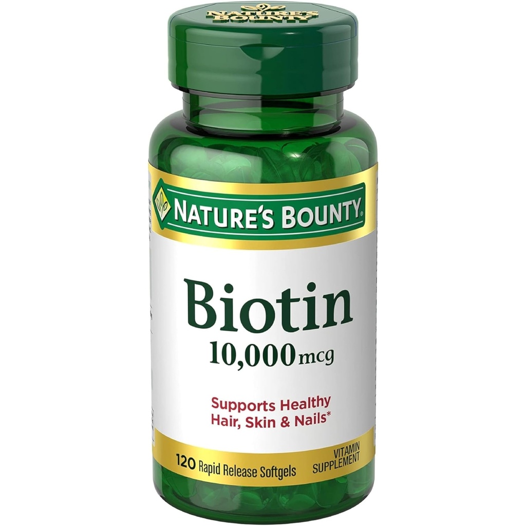 Bounty Biotin 10, 000 Mcg, Rapid Release Softgels 120 Ea (Pack of 2)