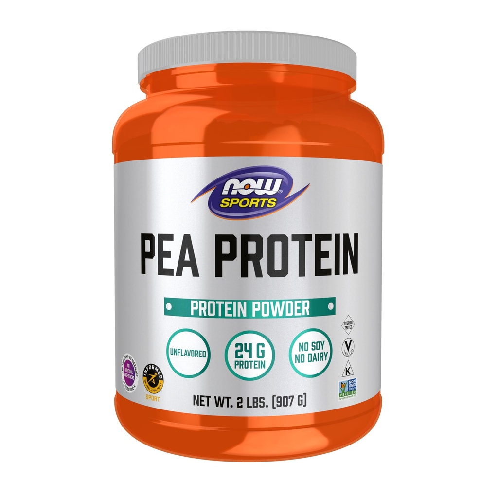 AHORA Foods Sports Nutrition, Pea Protein 24 g, Fast Absorbing, Unflavored Powder, 2 libras