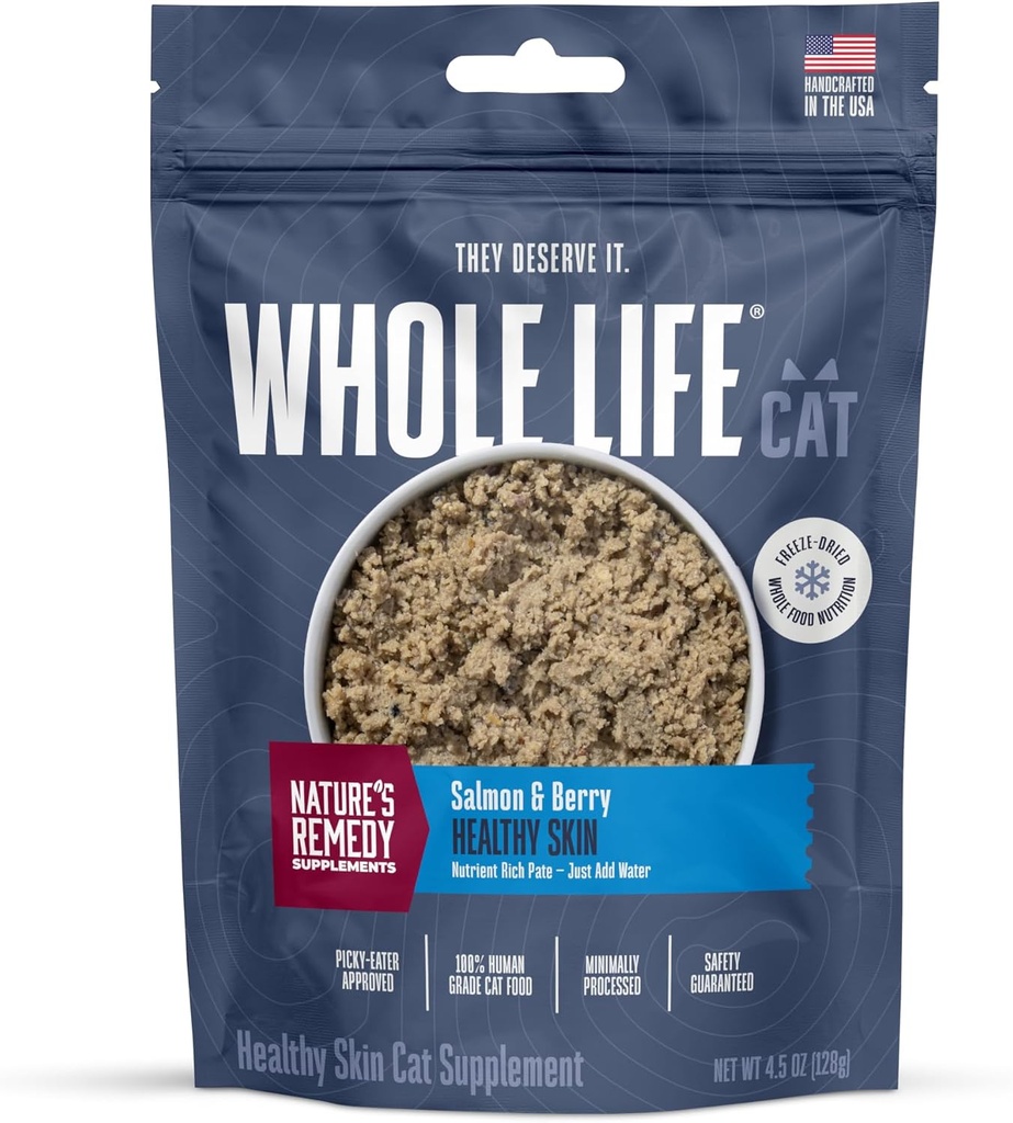 Toda la vida Pet Healthy Skin and Coat Cat Suplementos para la piel seca, alergia " Stomach Relief, Cat Immune " Digestive Support - Probióticos " Omega 3 para gatos, Cat Food Add Ins - 30-Day Supply