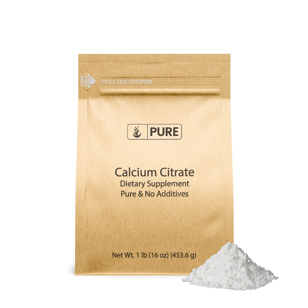Ingredientes originales puros Citrato de calcio (1lb) Suplemento de calcio, sin aditivos ni artillerías