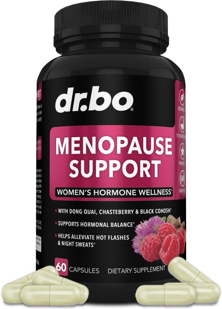 Suplementos de la menopausia para las píldoras de apoyo para las mujeres - Alivio de la menopausia natural para los flashes calientes, Sudaderas nocturnas " Mood con Dong Quai, Chasteberry " Black Cohosh - Saldo hormonal para las mujeres Suplemento