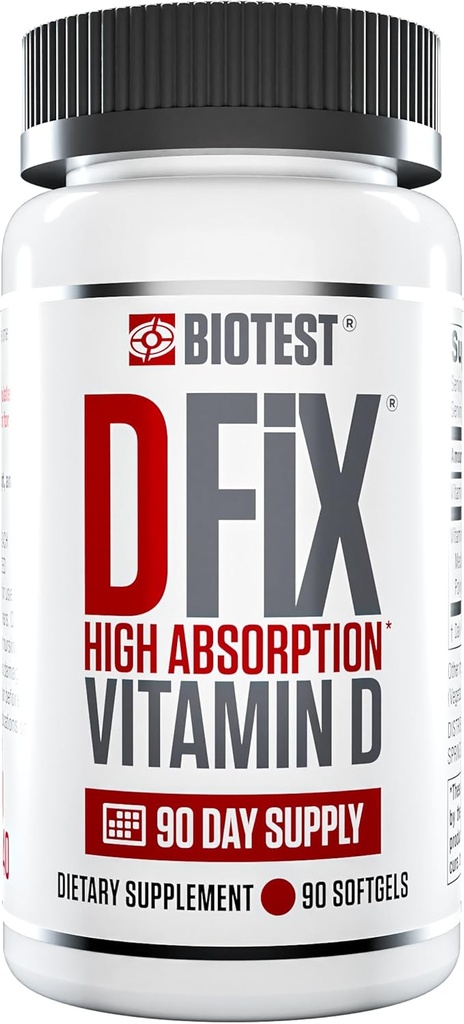 Biotest D Fix - 5000 UI High-Absorption Vitamin D3, 90 Servings - 90 Softgels