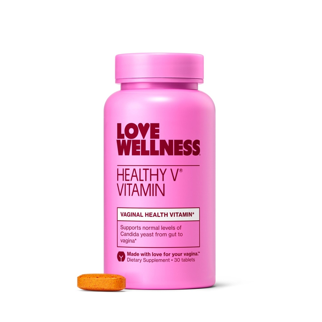 Love Wellness Healthy V Vitamina Silencioso Salud Vaginal Suplemento de la Mujer Silencio pH Balance, Gut Health &amp; Immune Support Suplemento Silencioso Balanza de la Levadura de Candida con Turmérica, Ajo &amp; Aceite de Coco