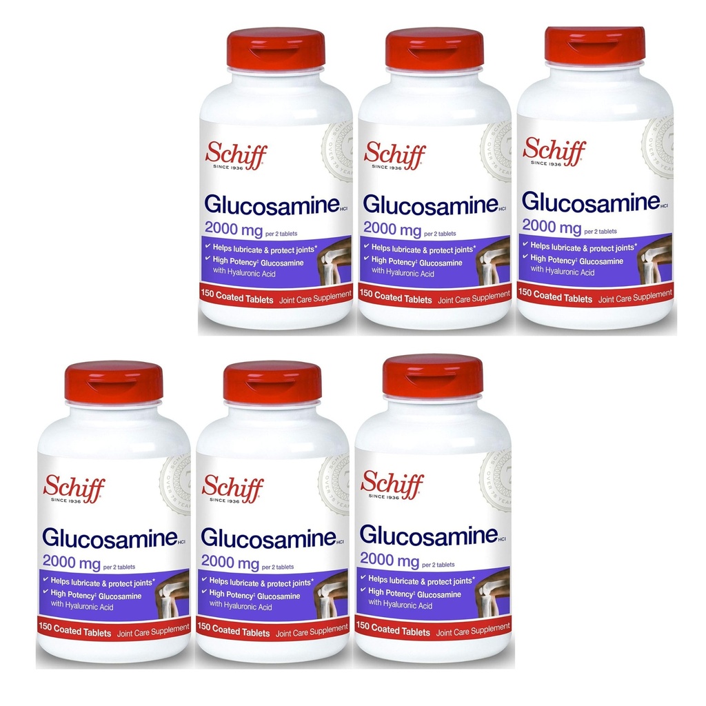 Schiff Glucosamine 2000mg con ácido hialurónico (Pack of 4)