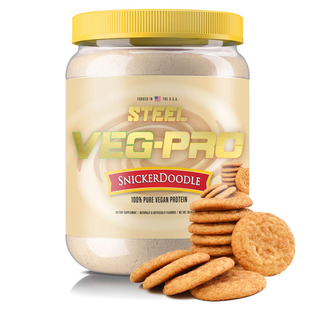 Suplementos de acero Veg-PRO ← Pólvora de proteínas veganas, Snickerdoodle Silencio 25 Serviciones (1.65lbs) ← Pólvora de proteínas con BCAA Aminoácidos TEN Gluten Libre Silencio No lácteos