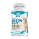 Mascotas Wanderfound - Omega 3 Aceite de pescado para perros, Salmón ahumado y Flavor de hígado, 120 Tablas Chewable